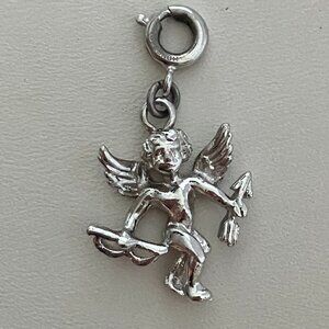 Vintage Monet Silver Cupid Angel Charm